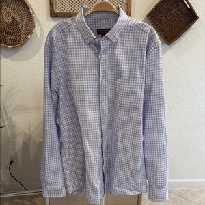 Johnston & Murphy Blue and White Casual Button Down Shirt